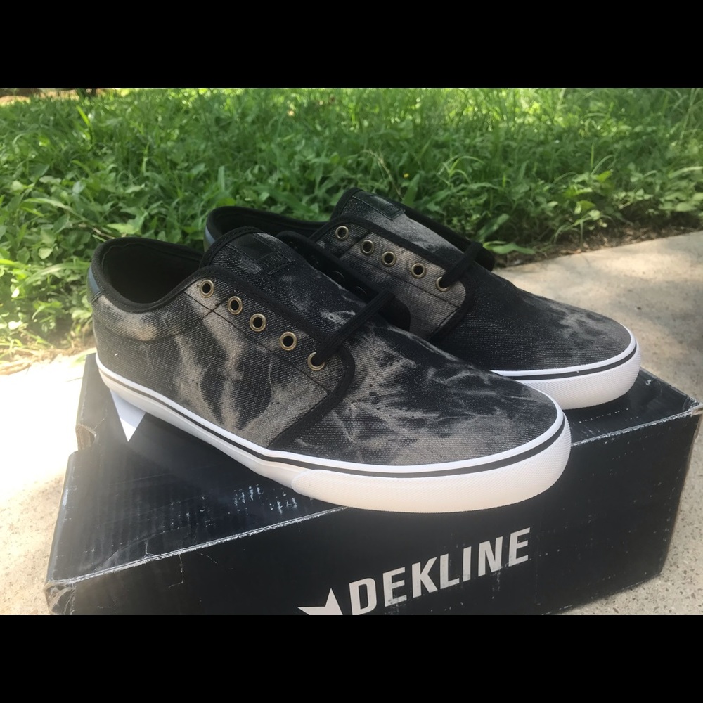 Dekline Santa Fe Black Tie Dye Denim Skate Shoes